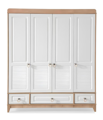 Luxuriös Kinderzimmer Set Besteht aus Bett Schrank Kommode Tisch 4tlg.