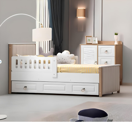 Luxuriös Kinderzimmer Set Besteht aus Bett Schrank Kommode Tisch 4tlg.