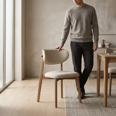  Schicker bequemer Esszimmerstuhl in Beige aus Qualitätsholz Exklusive