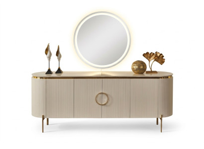 Besteht aus Esszimmer Set Besteht aus Beige Farbe Anrichte und Spiegel