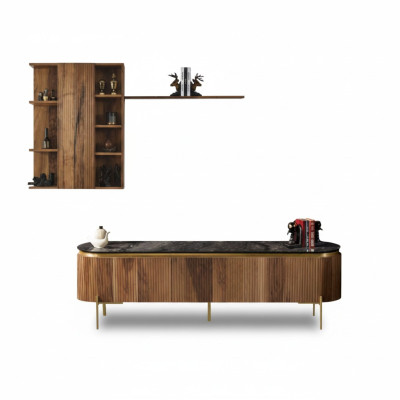 Wohnzimmer Set Besteht aus TV-Lowboard+Wandschrank mit Regal 2tlg. neu