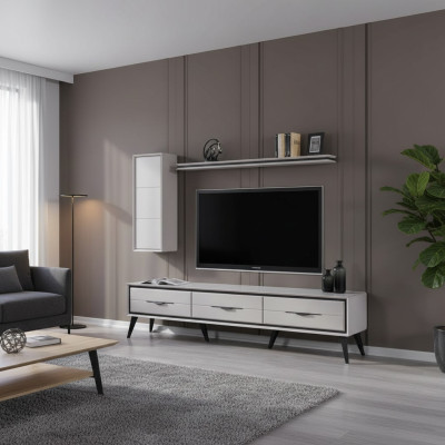 Stilvoller 3-türiger TV-Lowboard Moderner Wandschrank Designer Regal
