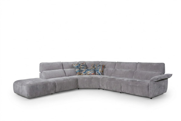  Stilvolles Graues Ecksofa L-Form Wohnzimmer Designer Couch Luxus Sofas