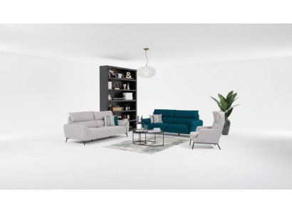  Stilvolles Wohnzimmer Sitz Set 2x 3-Sitzer Sofas Sessel 3tlg Garnitur