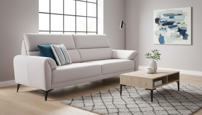  Weißes Polstersofa Designer Couchen Stoffsofas Wohnzimmer Sitzmöbel