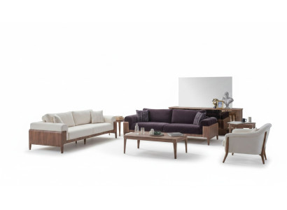 Mehrfarbige Sofagarnitur Designer Weißer 3-Sitzer Luxus Polstersessel
