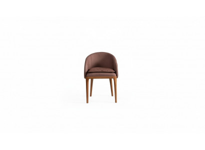 Exklusiver Brauner Esszimmer Stuhl Designer Einsitzer Holzgestell Stühle