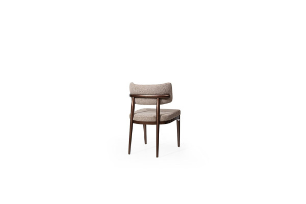 Designer Beiger Textilstuhl Esszimmer Braue Holzfüße Designer Möbel