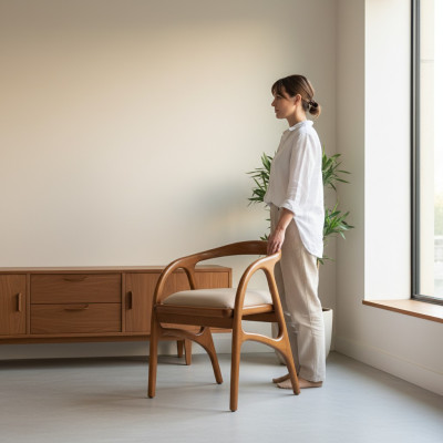 Brauner Luxus Polsterstuhl Esszimmerstühle Design Armlehnen Einsitzer