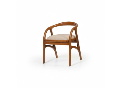 Brauner Luxus Polsterstuhl Esszimmerstühle Design Armlehnen Einsitzer