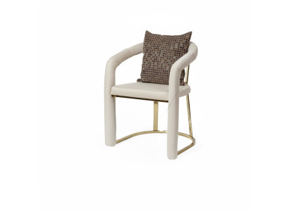 Beiger Designer Stuhl Luxus Holzrahmen Designer Esszimmer Holz Stühle