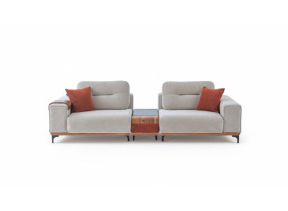 Stilvoller 3-Sitzer Mit Einem Einlagetisch Designer Wohnzimmer Couchen