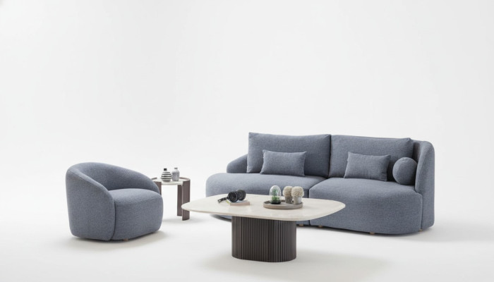 Komplette Wohnzimmer Sitzgarnitur Designer Dreisitzer Sofa Sessel 2tlg