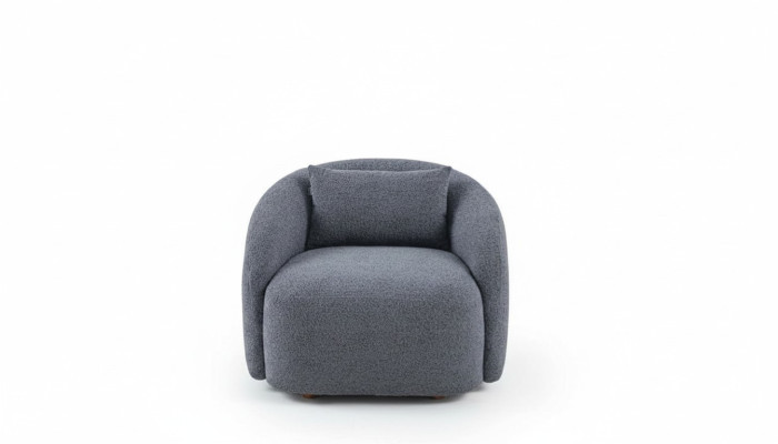 Grauer Sessel Relaxsessel Lounge Sessel Textil Polster Einsitzer Möbel