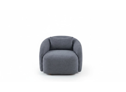 Grauer Sessel Relaxsessel Lounge Sessel Textil Polster Einsitzer Möbel