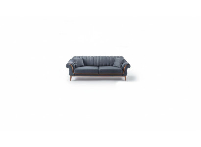 Grauer Stilvoller Dreisitzer Modernes Sofa Wohnzimmer Polster Couch Neu