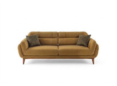 Braunes Polstersofa Textilcouch Wohnzimmer Sitzer Exklusiver Dreisitzer