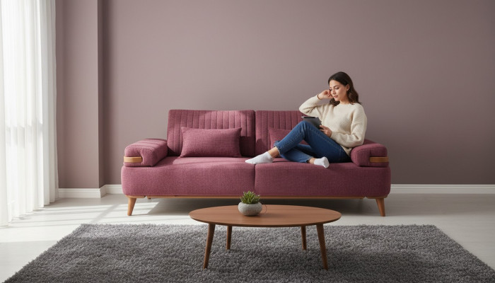 Wohnzimmer Rosa 3-Sitzer Moderner Dreisitzer Luxuriöse Polster Couch