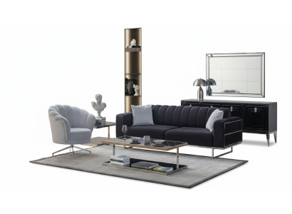 Sitzgarnitur Moderne Textil Couchen Designer Dreisitzer Polster Sessel