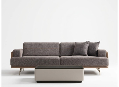 Grauer Dreisitzer Luxuriöse Wohnzimmer Couchen Designer 3-Sitzer Sofa
