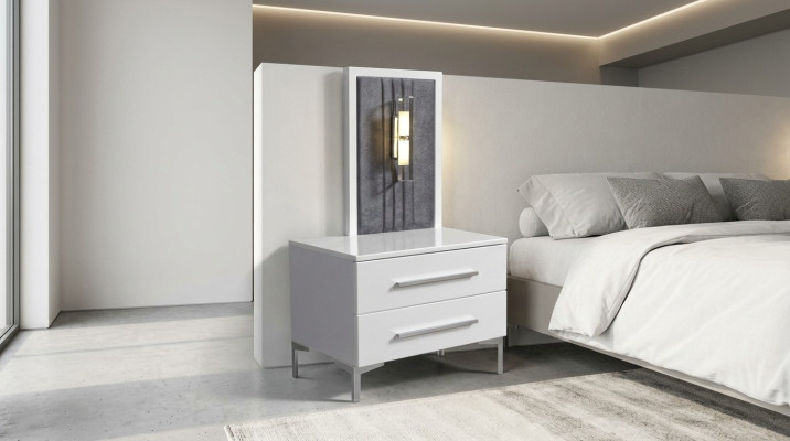 Weißer Holz Nachttische Designer Exklusiver Nachttisch Schlafzimmer Möbel