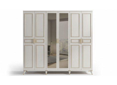 Weißer Kleiderschrank Glasschrank Schlafzimmer Designer Holz Möbel Neu
