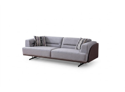 Grauer Moderner 3-Sitzer Polster Wohnzimmer Couchen Luxus Edle Sofas