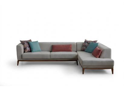 Graues Ecksofa L-Form Wohnlandschaft Wohnzimmer Couchen Luxus Sofas