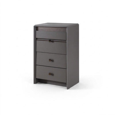 Exklusive Graue Kommode Luxuriöse 4x Schubladen Schlafzimmer Holz Möbel