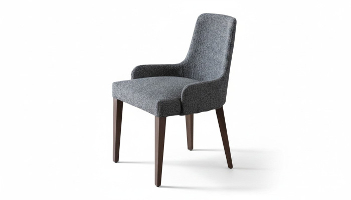 Exclusive Grau Stühl mit Holz braun Füße Design Esszimmer Neuheit