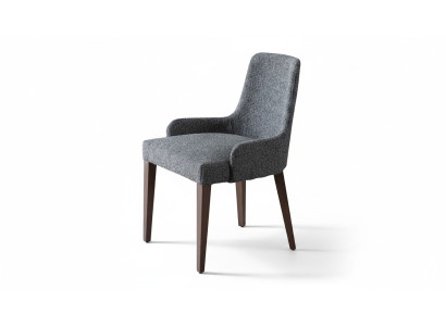 Exclusive Grau Stühl mit Holz braun Füße Design Esszimmer Neuheit