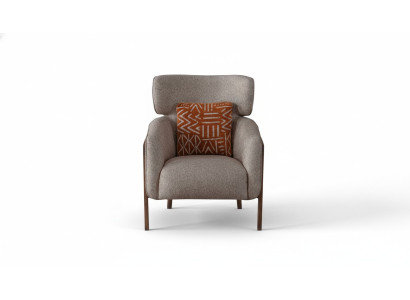 Sessel Modern Beige Wohnzimmer Textil Luxus Design Möbel Lounge Club