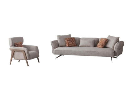 Luxus Modern Wohnzimmer Set 4tlg. Sofa 4 sitzer Sessel couchtisch Garnitur