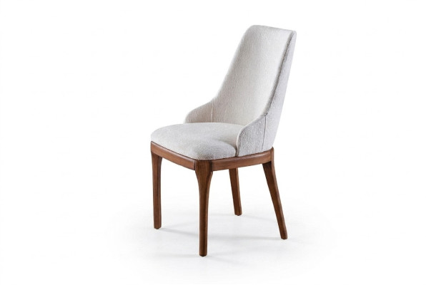 Exklusive Weiße Stühle mit Holz braun Füße Design Esszimmer Neuheit