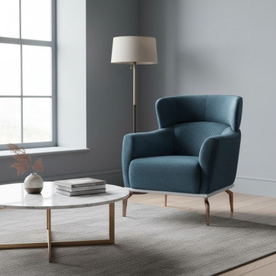 Design Sessel Modern grün farbe Wohnzimmer Sitzmöbel Textil Luxus Möbel