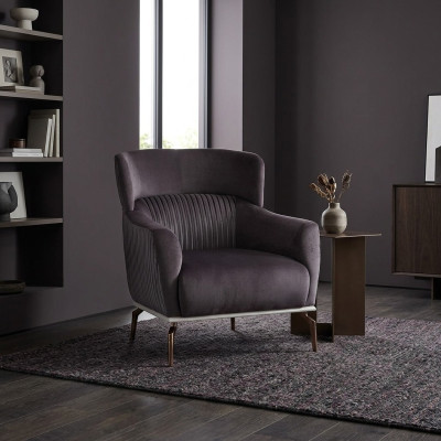 Sessel Modern Schwarzer Lounge Club Wohnzimmer Textil Luxus Design