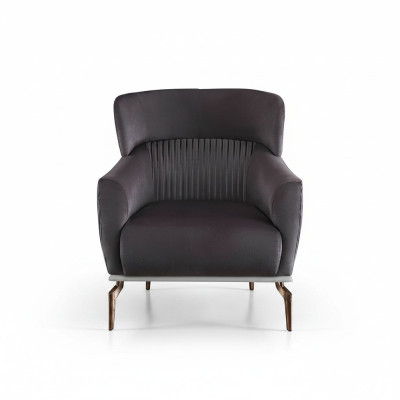 Sessel Modern Schwarzer Lounge Club Wohnzimmer Textil Luxus Design