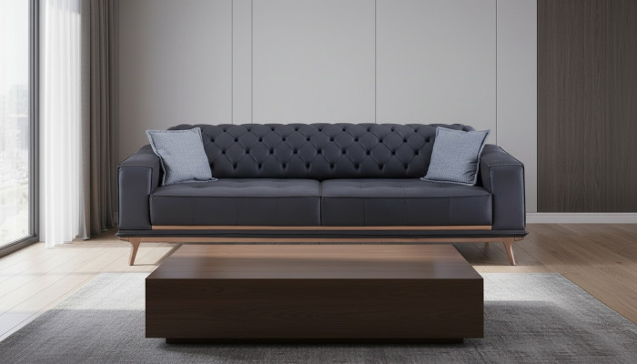 Sofa 4 Sitzer Design Sofas Polster Textil Relax Sitz Möbel Modern