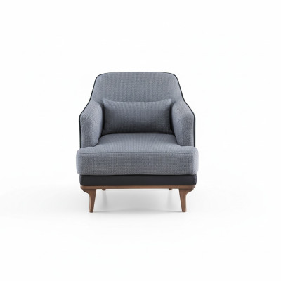 Sessel Modern Grau Wohnzimmer Sitzmöbel Textil Design Möbel Einsitzer