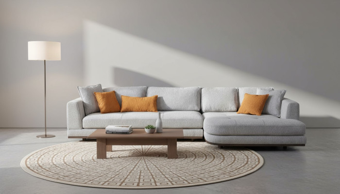 Luxus Ecksofa L - Form Modern Möbel von Wohnzimmer Grau farbe Designer