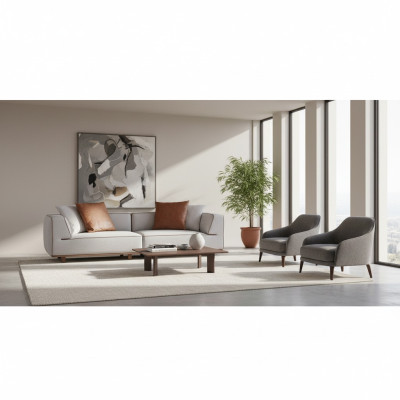 Sofa 4 Sitzer Design Sofas Polster Grau Textil Relax Sitz Möbel 272cm xl