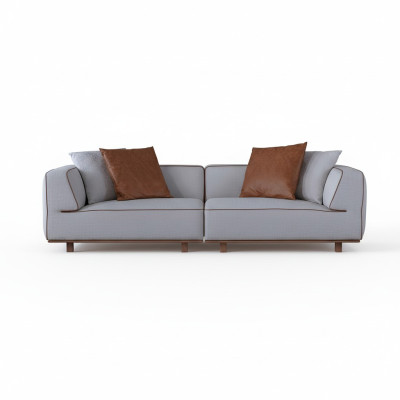 Sofa 4 Sitzer Design Sofas Polster Grau Textil Relax Sitz Möbel 272cm xl