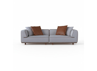 Sofa 4 Sitzer Design Sofas Polster Grau Textil Relax Sitz Möbel 272cm xl