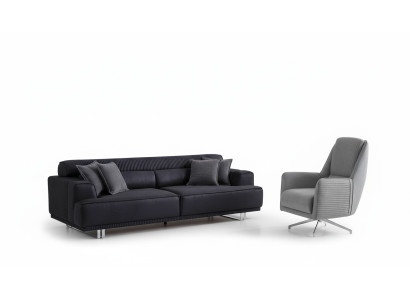 Sofagarnitur 3 Sitzer und Sessel Designer Möbel Wohnzimmer Couch Möbel
