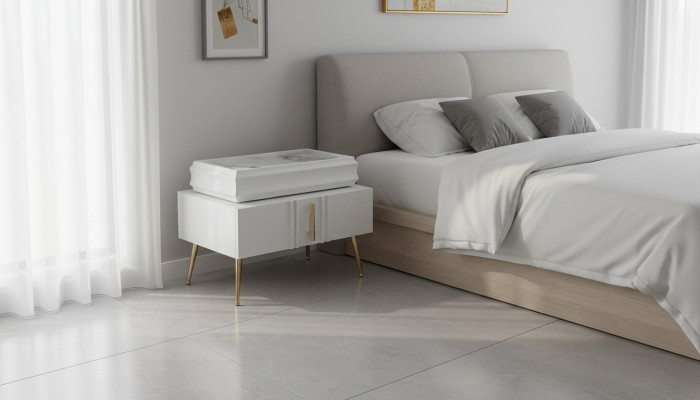 Exklusive Nachttische Designer Möbel Beige farbe in Schlafzimmer neu