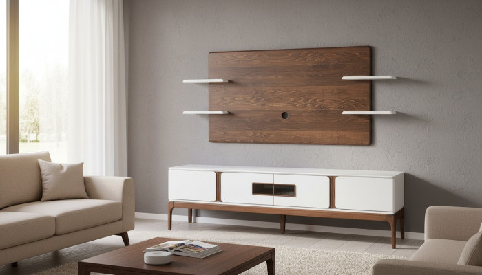 Stil Wohnzimmer set Wohnwand 2tlg. Sideboard TV-Wandpaneel Wohnwände
