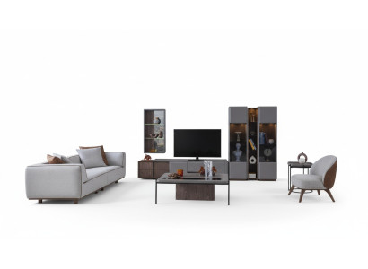 Designer Wohnzimmer Set 7tlg. Modern Wohnwände Wohnzimmer Wandschrank