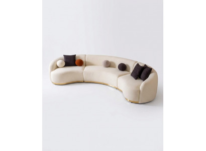 Designer Rund sofa Weiße Eckgarnitur Moderne Möbel in Wohnzimmer Luxus