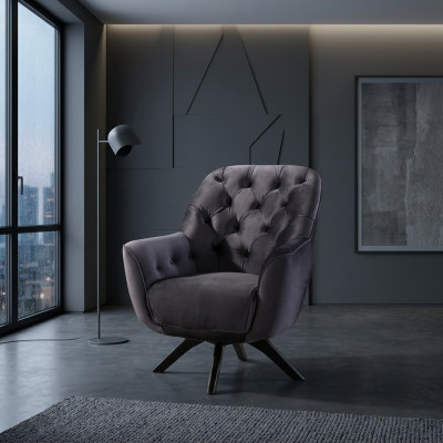 Sessel Modern Schwarzer farbe Wohnzimmer Textil Luxus Design Möbel