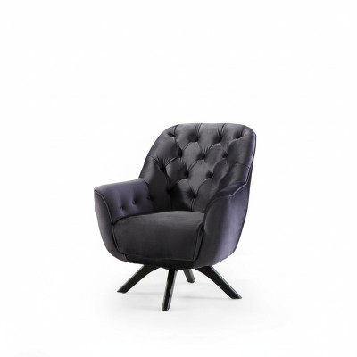 Sessel Modern Schwarzer farbe Wohnzimmer Textil Luxus Design Möbel